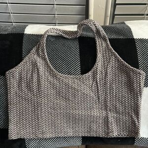 Juniors O’Neill Brown and White Knit Halter Top